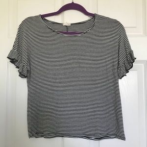 Horizontal Striped Black & White Tee